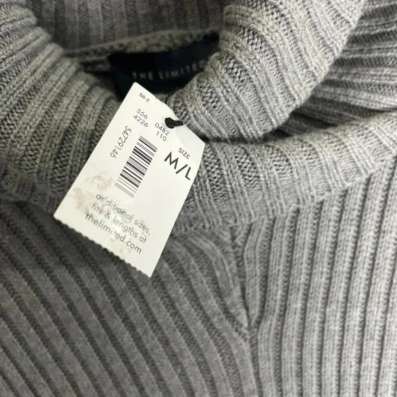 The Limited Size M/L Ribbed Cowl Neck 3/4 Sleeve Sweater Tunic Minimal Winter - Picture 3 of 7